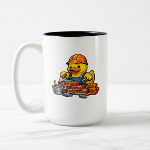 Caneca De Café Em Dois Tons Pedreiro de Pato de Borracha
