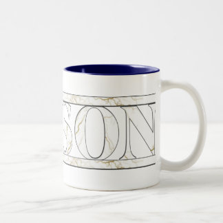 Caneca De Café Em Dois Tons Pedreiro no mármore