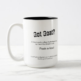 Caneca De Café Em Dois Tons Peek-a-boo! Goat Mug - cabras engraçadas com cada