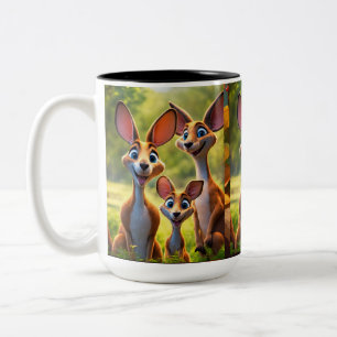 Caneca De Café Em Dois Tons Peek-a-Roo: Bebê Kangaroo Delight
