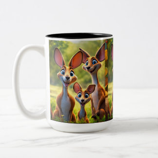 Caneca De Café Em Dois Tons Peek-a-Roo: Bebê Kangaroo Delight
