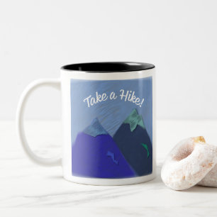 Caneca De Café Em Dois Tons Pegue um Design de Montanha Hike