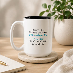 Caneca De Café Em Dois Tons Pegue uma Derivada Encontre o Máximo Potencial Mat