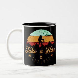 Caneca De Café Em Dois Tons Peguem Um Caminho, Montanhas, Exteriores, Natureza