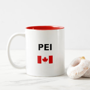 Caneca De Café Em Dois Tons PEI Canadá Flag Light-Color