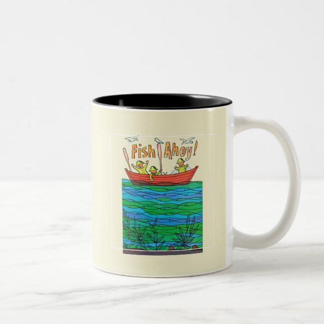 Caneca De Café Em Dois Tons Peixe Ahoy! (Direita)