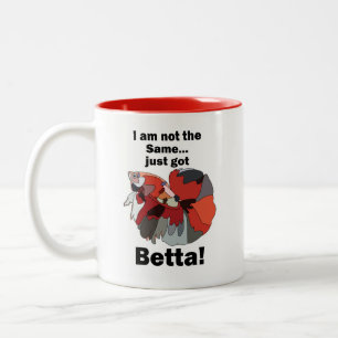 Caneca De Café Em Dois Tons Peixe Betta Eu Não Sou O Mesmo Acabei De Ficar Mel
