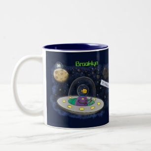 Caneca De Café Em Dois Tons Peixe feliz e bonito com ilustração de desenho a
