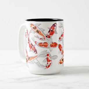 Caneca De Café Em Dois Tons Peixe Koi