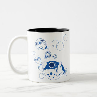 Caneca De Café Em Dois Tons Peixe-vento, Blowfish para Crianças