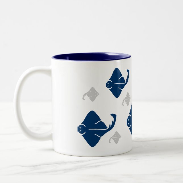 Caneca De Café Em Dois Tons Peixes-Aranha marinho Azul e Prateado (Esquerda)