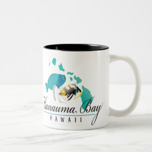 Caneca De Café Em Dois Tons Peixes do Estado do Havaí - Humuhumunukunukuapua