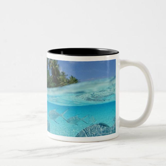 Caneca De Café Em Dois Tons Peixes no mar (Direita)