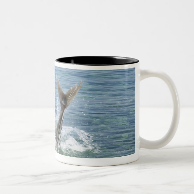 Caneca De Café Em Dois Tons Peixes que espirram no mar (Direita)