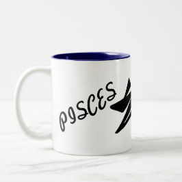Caneca De Café Em Dois Tons Peixes. Ziqpu