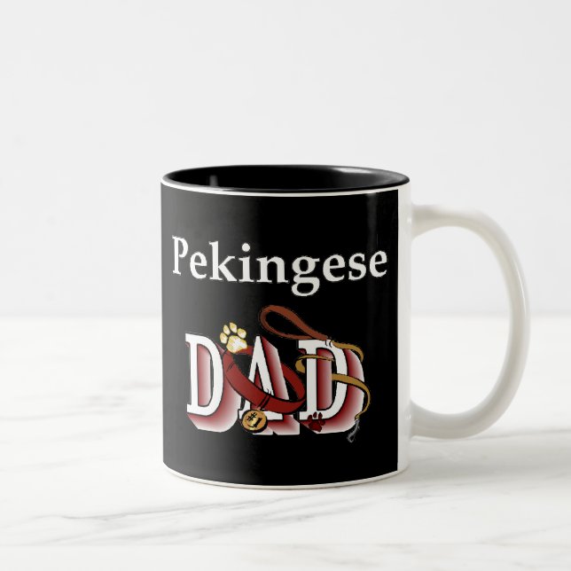Caneca De Café Em Dois Tons Pekingese Pai Mug (Direita)
