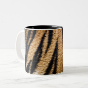 Caneca De Café Em Dois Tons pele de animal tigre textura de pelo natureza list
