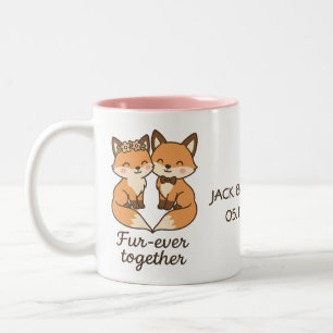 Caneca De Café Em Dois Tons Peles para sempre juntas - Presente de Casal de Ra