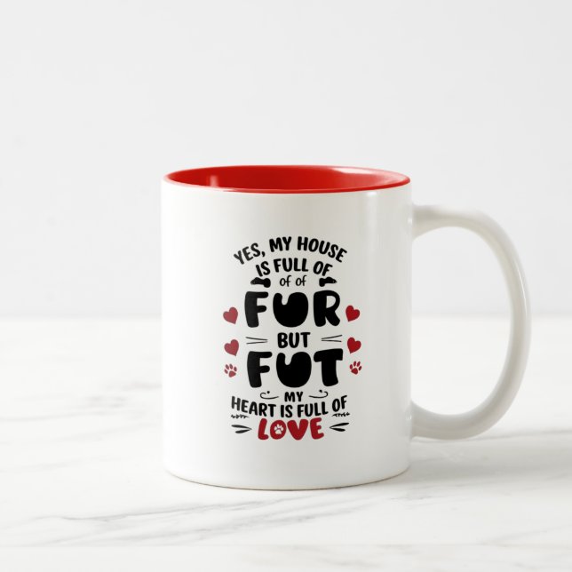 Caneca De Café Em Dois Tons Pelo, Amor, Casa (Direita)