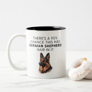 Caneca De Café Em Dois Tons Pelo de Cachorro Pastor Alemão Engraçado