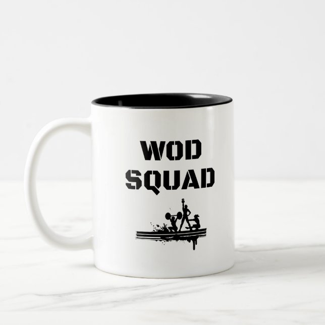 Caneca De Café Em Dois Tons PELOTÃO de WOD - original Crossfit-Inspirado (Esquerda)
