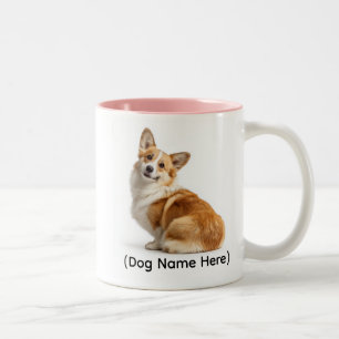 Caneca De Café Em Dois Tons Pembroke Corgi Personalizado “Eu Sou o Dono”