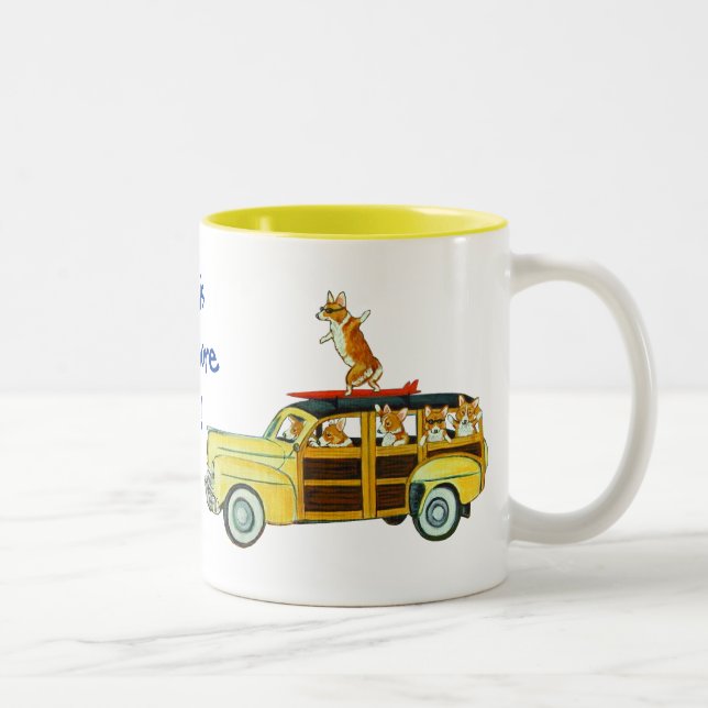 Caneca De Café Em Dois Tons Pembroke Welsh Corgi Mugs (Direita)