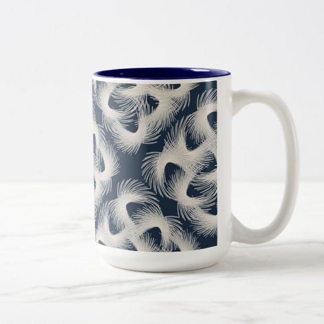 Caneca De Café Em Dois Tons Penas voadoras brancas (Direita)