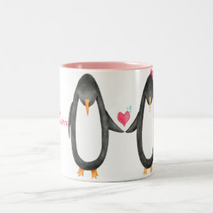 Caneca De Café Em Dois Tons Pengin Luv