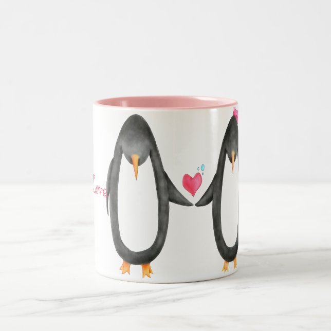 Caneca De Café Em Dois Tons Pengin Luv (Centro)