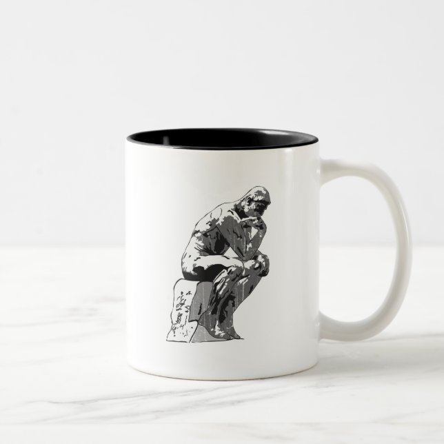 Caneca De Café Em Dois Tons pensador (Direita)
