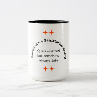Caneca De Café Em Dois Tons Pensador Aventurado - Sol Gemini, Sagittarius Risi