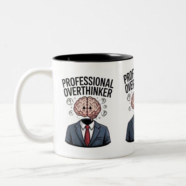Caneca De Café Em Dois Tons Pensador profissional" (Esquerda)