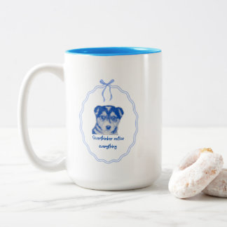 Caneca De Café Em Dois Tons Pensadores Excessivos Notam Tudo Cachorro Fofo