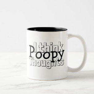 Caneca De Café Em Dois Tons Pensamentos Poopy