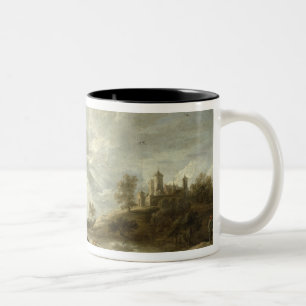 Caneca De Café Em Dois Tons Pensão por um rio