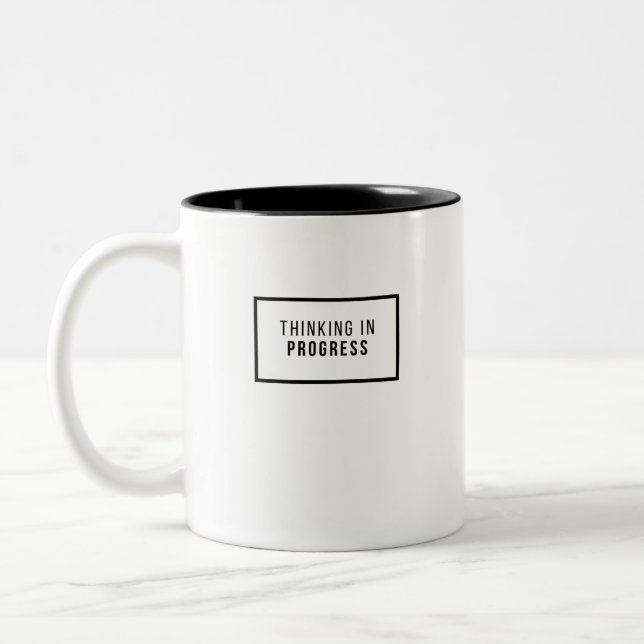CANECA DE CAFÉ EM DOIS TONS PENSAR EM PROGRESSO (Esquerda)