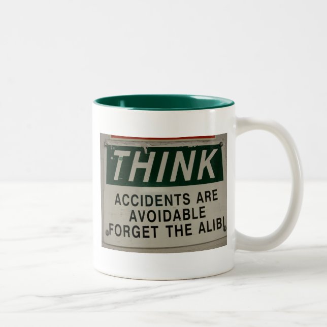 Caneca De Café Em Dois Tons Pense (Direita)
