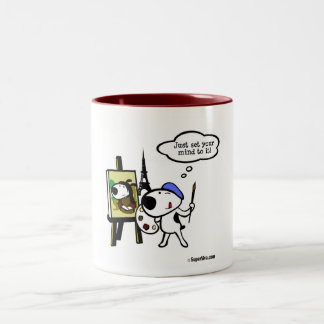 Caneca De Café Em Dois Tons Pense como Leonardo e faça-o