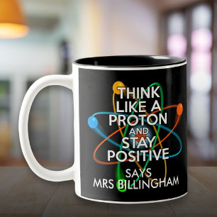 Caneca De Café Em Dois Tons Pense como um Protão e Mantenha-se Positivo Person