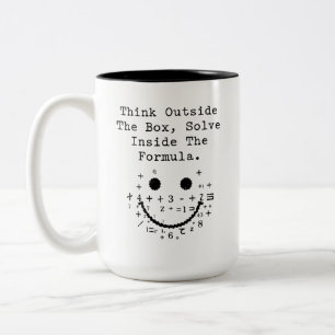 Caneca De Café Em Dois Tons Pense Fora da Caixa Resolva Dentro da Fórmula