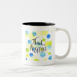 Caneca De Café Em Dois Tons Pense positivo