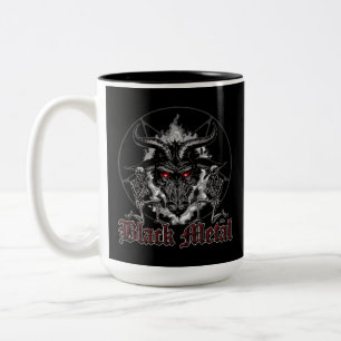 Caneca De Café Em Dois Tons Pentagrama metálico negro