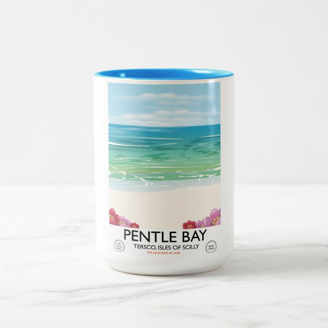 Caneca De Café Em Dois Tons Pentle Bay, Tresco, Ilhas Scilly (Centro)