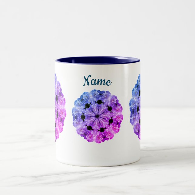 Caneca De Café Em Dois Tons Peony Flower Art Personalizado (Centro)