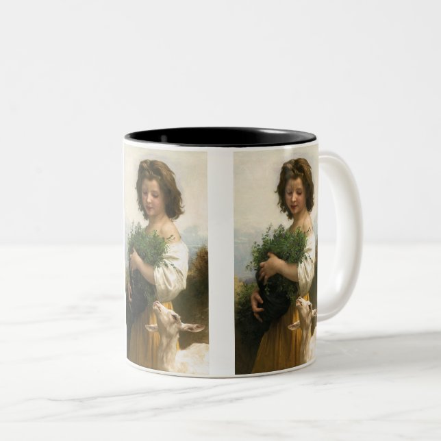 Caneca De Café Em Dois Tons Pequena Esmeralda por William-Adolphe Bouguereau (Frente Esquerda)