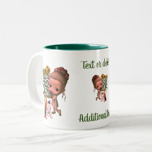 Caneca De Café Em Dois Tons Pequena Garota Puppies Bonita Personalizada