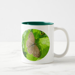Caneca De Café Em Dois Tons Pequena Madeira Satyr Borboleta Coordenada