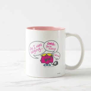 Caneca De Café Em Dois Tons Pequena Miss Chatterbox e Telefone