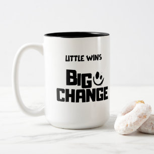 Caneca De Café Em Dois Tons Pequenas Vitórias Inspiradoras Mudam Muito MiPeque